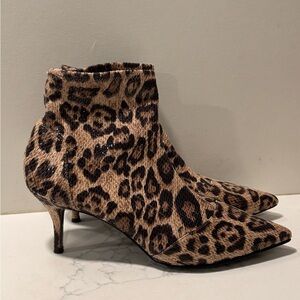 Charles by Charles David Leopard Print Sequin Ankle Boots